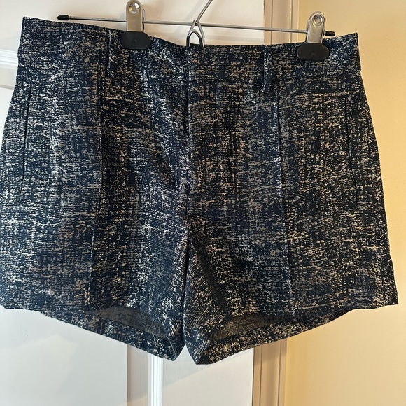 Madewell Broadway & Broome Navy Gold Metallic Shorts Size 6 - Picture 1 of 2